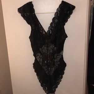Black lace bodysuit